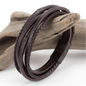 Pulseira Multi-Layer em Couro Castanho Café – O Charme Natural no Seu Pulso