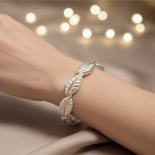 Pulseira de Senhora em Prata, Penas