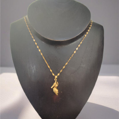 Colar de Senhora Laminado a Ouro 14k com Pendente Sapato