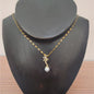 Colar Folheado Ouro Pendente Laço Pérola