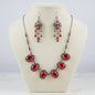 Ensemble pour femme en argent, pierres rouges