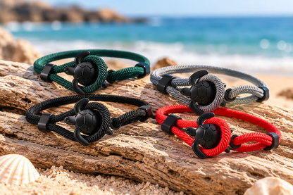 Pulseira Náutica Ajustável com Tartaruga Marinha – Cordão de Nylon | Mar e Vida