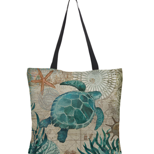 Saco de Senhora com Estampado de Tartaruga