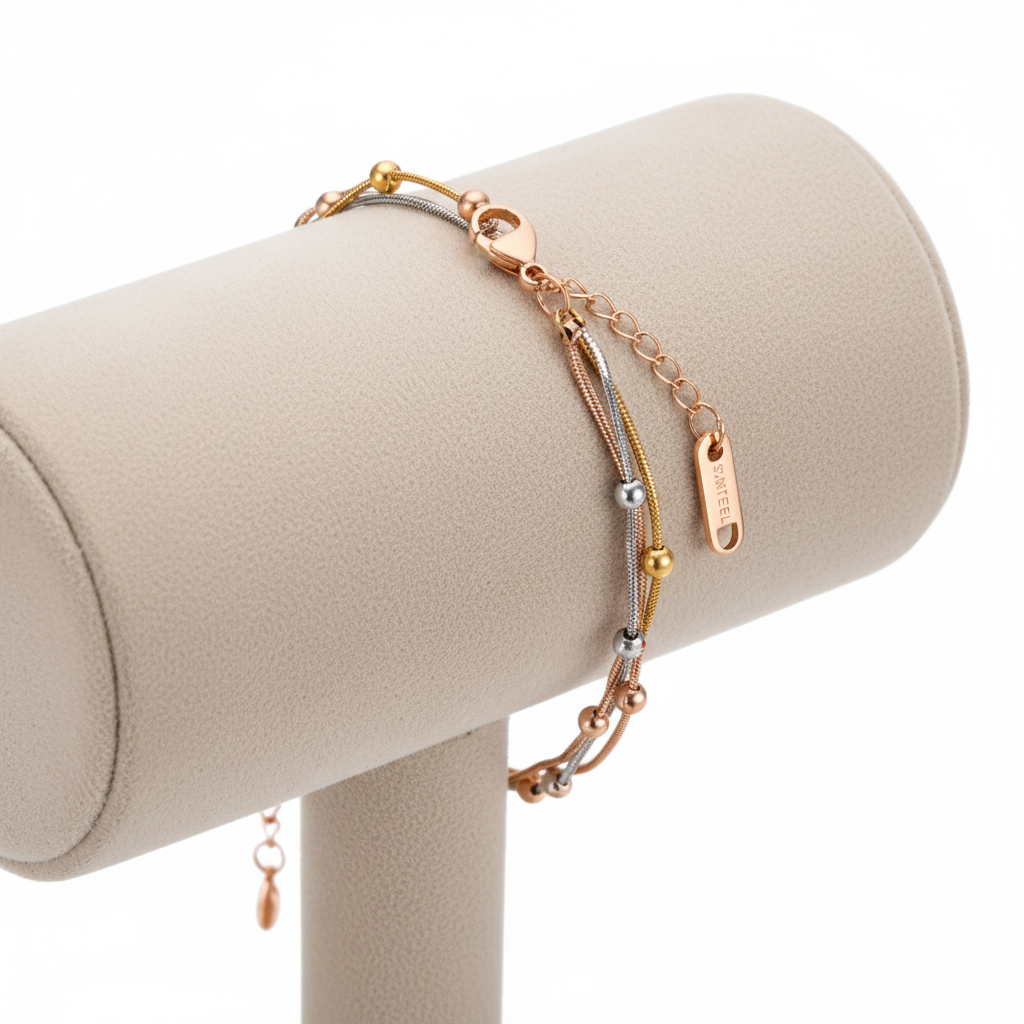 Bracelet Femme en Acier Inoxydable 3 Couleurs