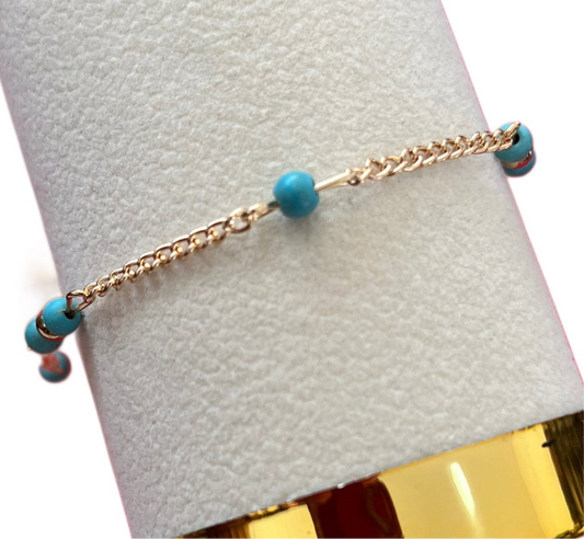 Pulseira de Senhora em Fantasia, Fio com Missanga Azul