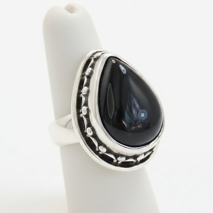 Bague en argent 925 avec pierre naturelle onyx T:7,5