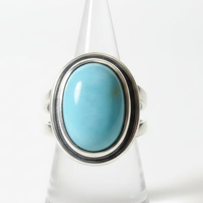 Bague en argent avec pierre naturelle larimar T:8.5