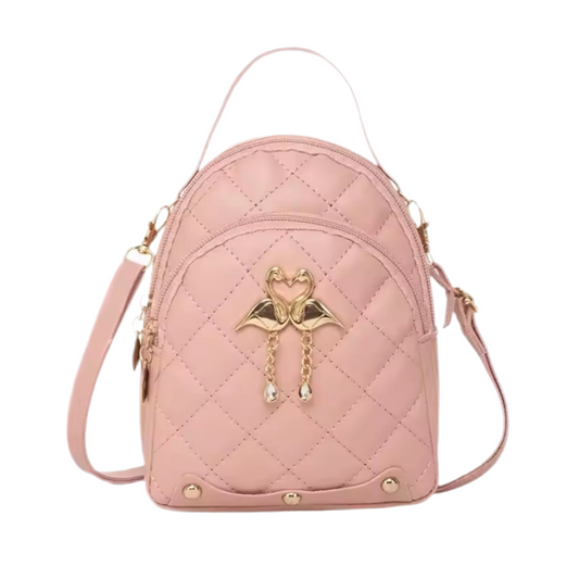 Mochila Rosa PQ com Flamingos