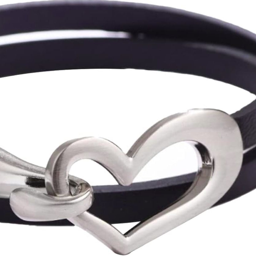 Colar/Pulseira de Senhora em Couro, Coração