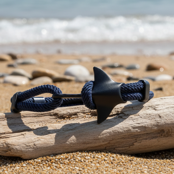 Pulseira Manta Raia – Paracord Azul e Raia Preta