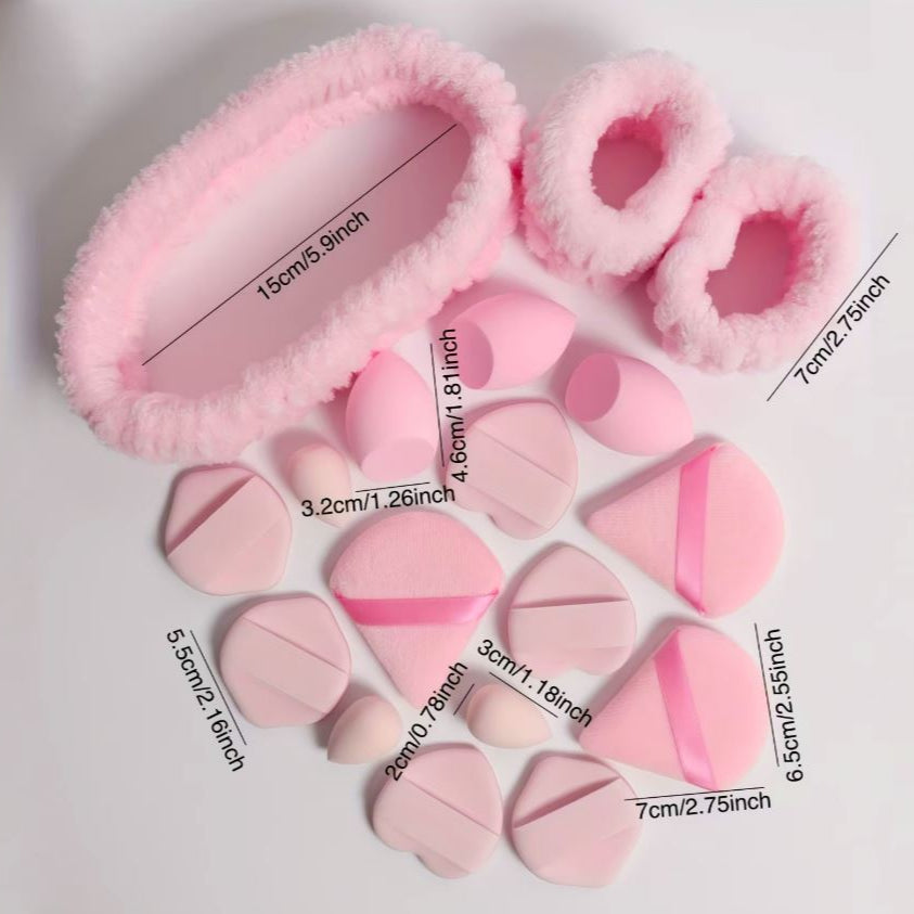 Conjunto Diadema Maquilhagem 17 Pcs