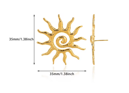 Brincos de Argola com Pendente Sol Espiral – Mar e Vida