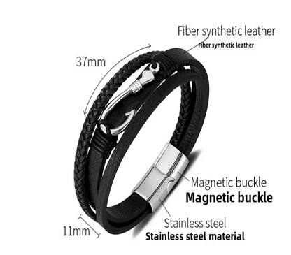 "Captain" Bracelet – Leather, Steel and Attitude