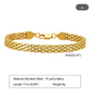 Pulseira de Senhora em Aço Inoxidável Dourado – Malha Entrelaçada 6 mm