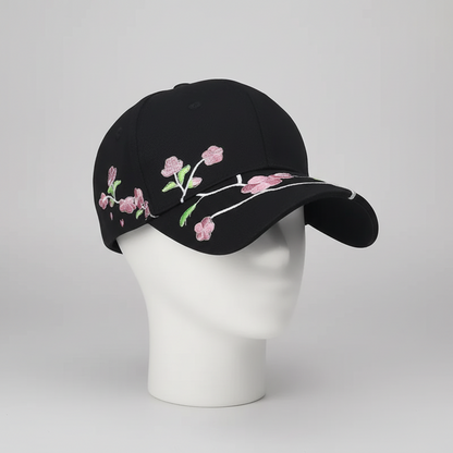 Chapeau Femme, Noir Fleuri