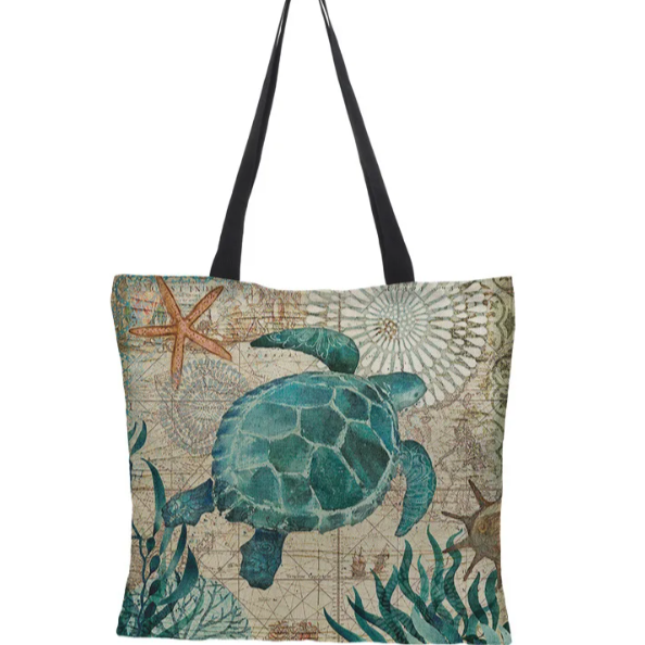 Saco de Senhora com Estampado de Tartaruga