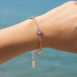 Bracelet pour femme en acier inoxydable, or rose, chiffres romains
