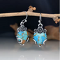 Boucles d'oreilles pour femme en pierre naturelle turquoise