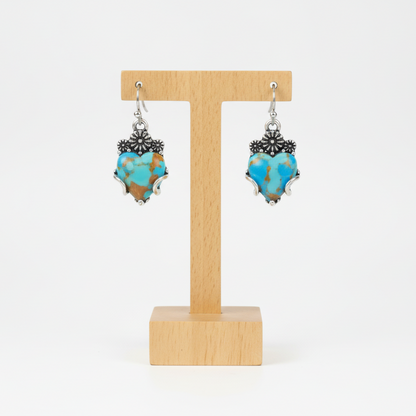 Boucles d'oreilles pour femme en pierre naturelle turquoise