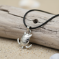 Handmade Leather Necklace with Turtle Pendant