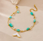 Pulseira Tornozelo Cauda de Baleia & Turquoise – Coleção Mar e Vida (Aço 304)