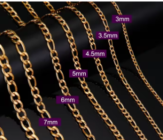 Corrente Figaro Gold em Aço 316L 3mm – O Clássico que Todo o Homem Precisa