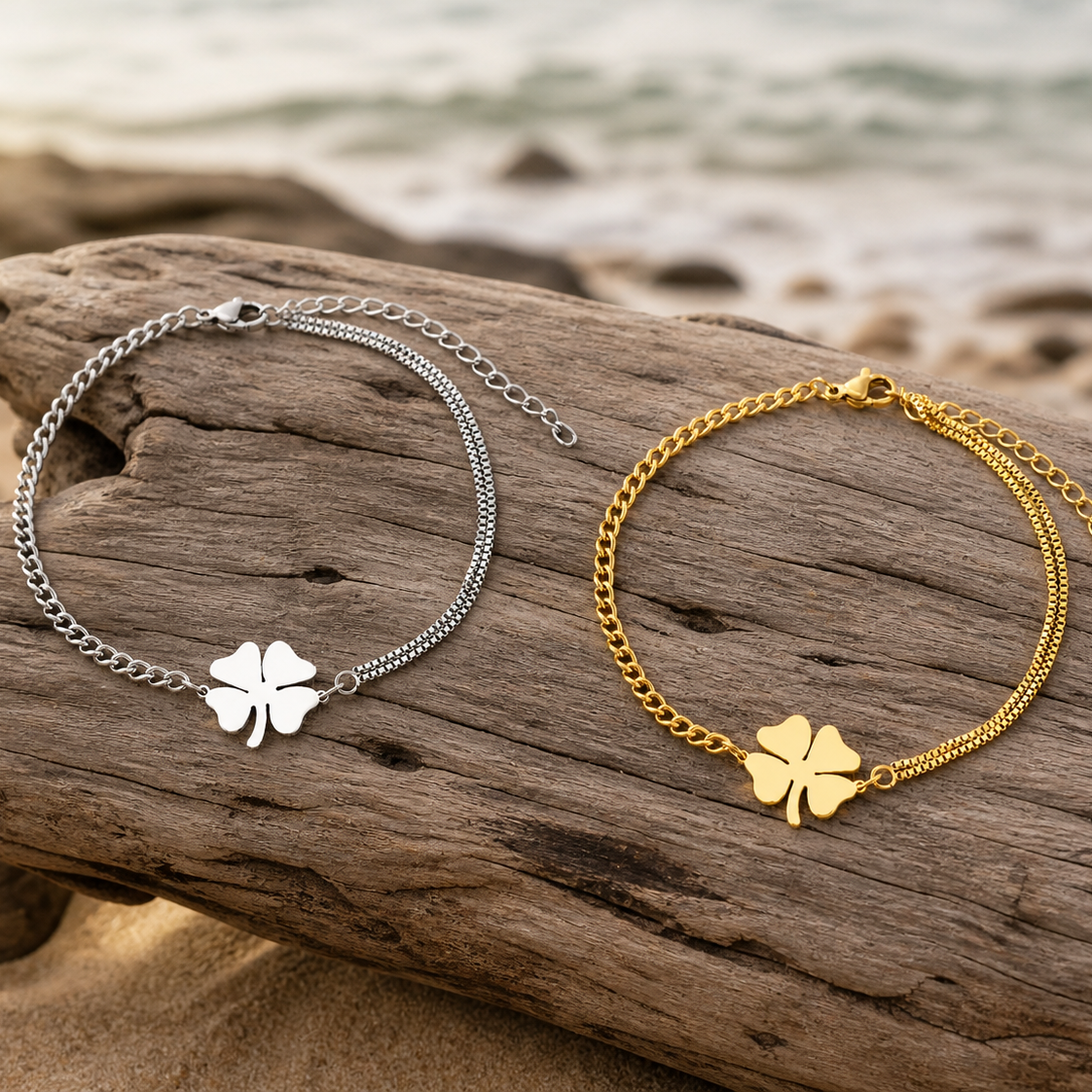 Bracelet Breloques Édition Argent – Acier inoxydable et Nacre