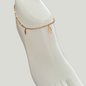 Pulseira Tornozelo de Senhora em Ouro Laminado 10K, Folha
