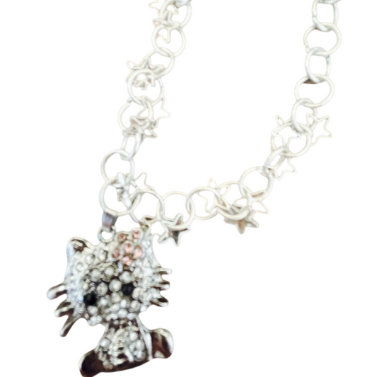 Pulseira de Criança em Prata, Hello Kitty Rosa