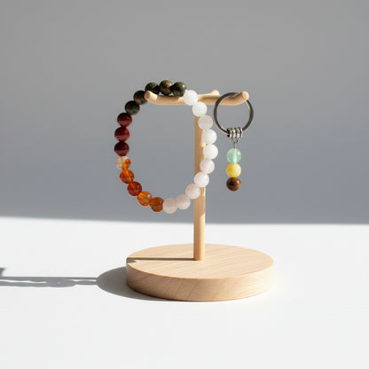 Bracelet et porte-clés, pierres naturelles