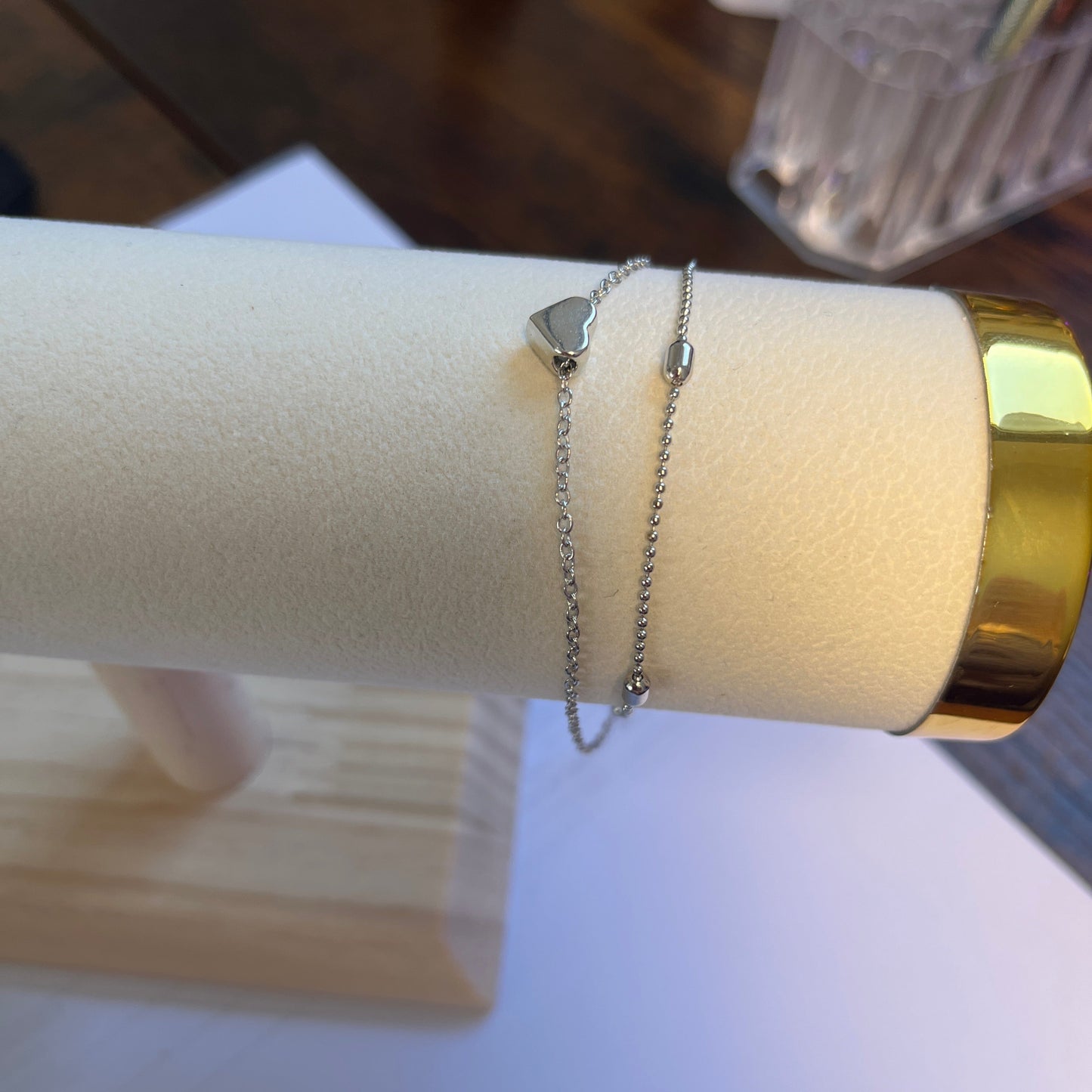 Pulseira 2 Peças de Senhora em Fantasia, Coração