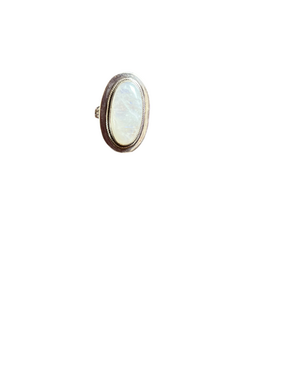 Anel de Senhora em Prata com Pedra Natural Lua Indiana
