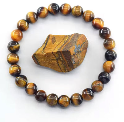 Pulseira de Homem com Pedras Olho de Tigre