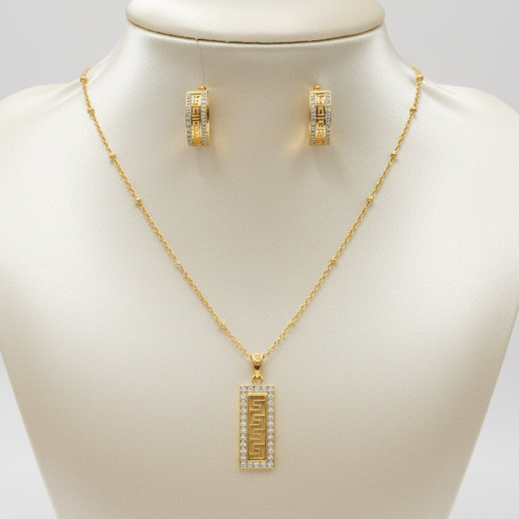 Conjunto de Senhora em Ouro Laminado 14K Versace