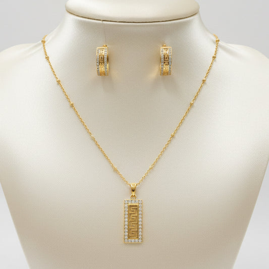 Conjunto de Senhora em Ouro Laminado 14K Versace