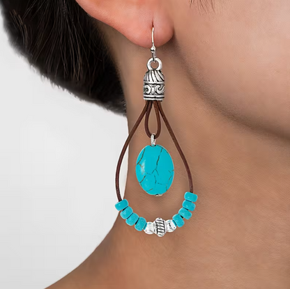 Brincos Boho Gota – Estilo Vintage & Turquesa