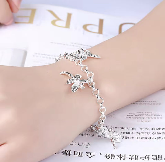 Pulseira Alizero em prata 925 esterlina, cristal zircão libélulas
