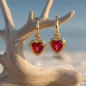 Argolas Pink Passion Heart em Aço Inox Gold
