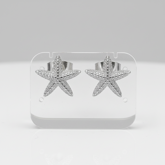 Brinco de Prisioneiro em Aço Inoxidável, Estrela do Mar Prateada