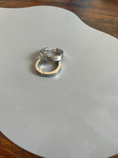 Argolas De Senhora em Aço Inoxidável, Prateadas
