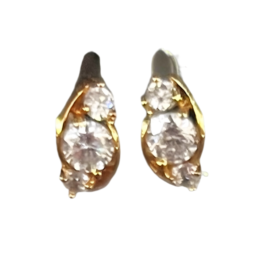 Argolas Pequenas em Ouro Laminado 14K Zircões