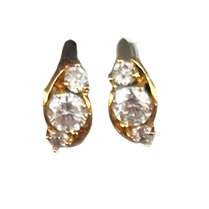 Argolas Pequenas em Ouro Laminado 14K Zircões