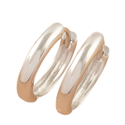 Argolas Pequenas em Ouro Laminado Branco 10K