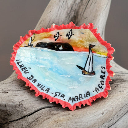 Íman de Lapa Pequena Pintado à Mão - Ilhéu da Vila (Santa Maria, Açores) por Carlos Pereira