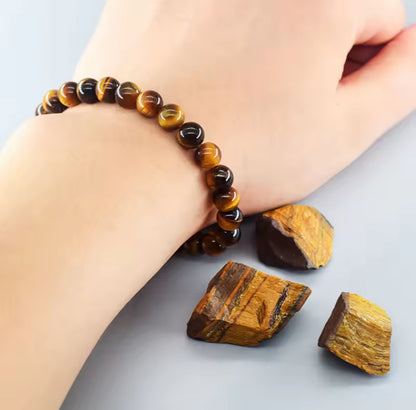 Pulseira de Homem com Pedras Olho de Tigre