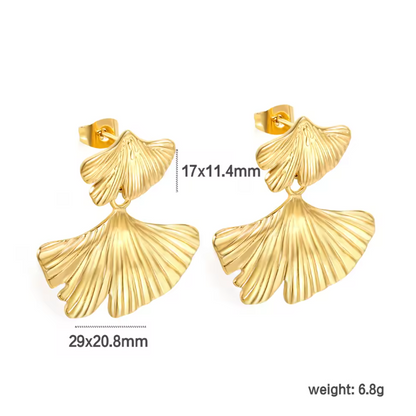 Brinco de Argola em Aço Inoxidável, Concha Caída