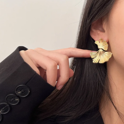 Brinco de Argola em Aço Inoxidável, Concha Caída