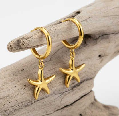 Créoles Starfish Gold – Collection Mer et Vie