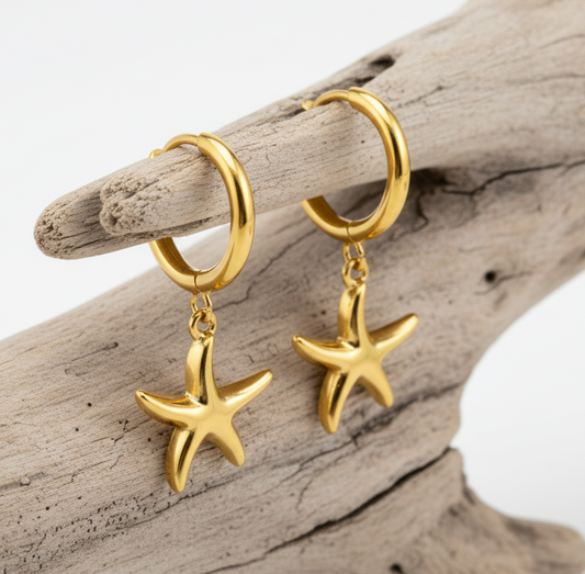 Argolas Starfish Gold – Coleção Mar e Vida