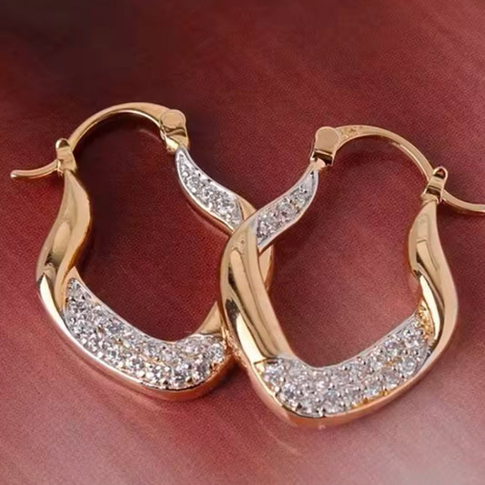 Argolas de Senhora em Ouro Laminado 18K com Zircão